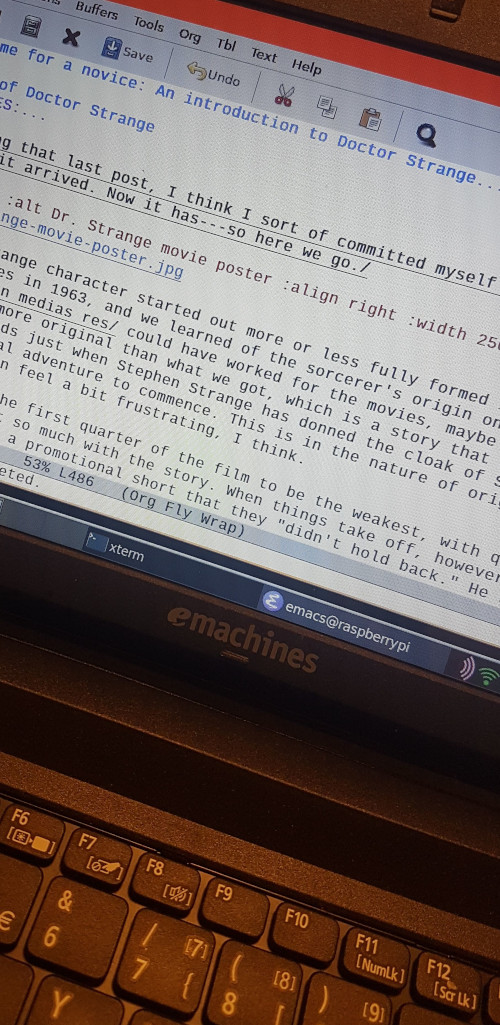 Image of the eMachine with Org Mode