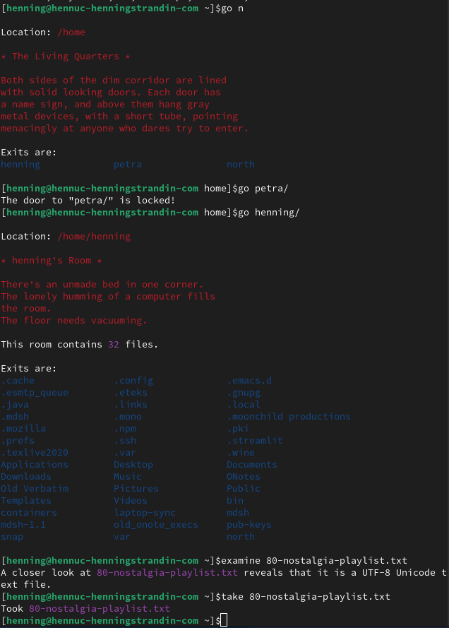 Image of MUDShell terminal